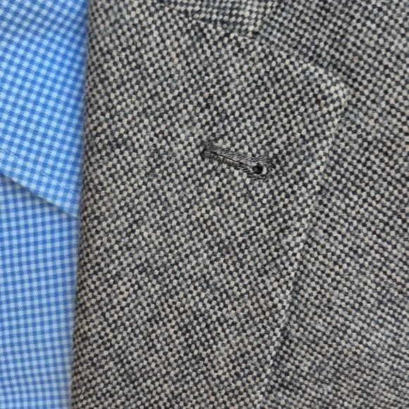 FRANK & OAK Laurier Fit Brown Weave TWEED Wool Blend Mens 38 S Sport Coat Blazer - Picture 3 of 11